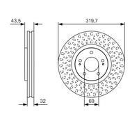 BOSCH Disco de freno MITSUBISHI 2,0 MR370723 MR493993 4615A031