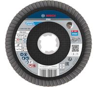 Bosch Disco de láminas PRO X571, versión en ángulo, X-Lock | para Acero, Acero inoxidable, Ø 125 mm, Grano 40, Accesorios Amoladora pequeña