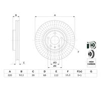 BOSCH Discos de freno para AUDI: A5, Q5, S4, A4, A6, A7 (Ref: 0 986 479 753)