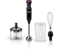 Bosch ErgoMixx - Batidora de mano 1000 W, 12+1 velocidades, Turbo, QuattroBlade, Picador y vaso, Negro antracita, MS61B6150