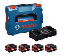 Bosch Expert 18V System - Kit de Arranque de Alto Rendimiento (2 x EXBA18V-55 + 2 x EXBA18V-80 + 1 x Cargador Paralelo ultrarápido EXAL18V2-320, L-BOXX 162)