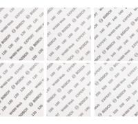 Bosch Expert W480 Web - Juego de hojas de lija (6 unidades, para madera dura, color sobre madera, diámetro de 115 x 140 mm, grano 2 x 120, 2 x 180, 1 x 240, 1 x 320, accesorios profesionales para