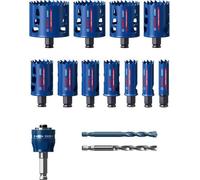 Bosch Professional 14x Set de sierras de corona Expert Tough Material (Accesorios Taladro de impacto rotativo), Azul, Ø 20-76 mm