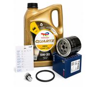 Bosch Filtro de Aceite + 5l Total 5W-30 para Audi A2 Seat Skoda VW Golf 3 4 5 6