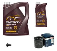 Bosch Filtro de Aceite 6/L mannol Energy Premium 5W-30 para Chrysler Sebring