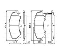 BOSCH Forros de Freno Delantero para Nissan X-Trail Infiniti Q50 Q60 Coupé