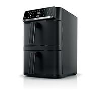 Bosch Freidora de aire Serie 6, XXL doble cesta 12 L, 2 cestas de 6 L con función SYNC, 6 programas, recubrimiento no tóxico, interior de metal, negro, MAFD661B0