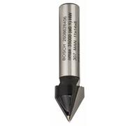 BOSCH Fresa ranuradora en forma de V 8 mm, D1 11 mm, L 14 mm, G 45 mm, 60° 2608628406