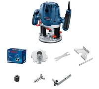 Bosch Professional: Fresadora GOF 130 (guía paralela, punta de copia, adaptador de aspiración de polvo, pasador de centrado, rodillo de guía, 2 clips de fijación)