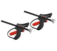 BOSCH FSNKZW - Abrazaderas rápidas de pista, sujeción segura y rápida para pistas de sierra de oruga, liberación rápida con botón, cortes de calidad de sierra de mesa, alternativa ligera para lugares