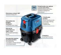 Bosch gas 15 ps - aspirador de agua y polvo 1100 w, 270 mbar 53 l/seg.