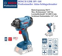 Bosch 0 601 9G5 124 atornilladora de impacto con batería 1/4" 3600 RPM 160 Nm Negro, Azul
