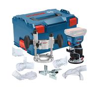 Bosch Professional 18V System fresad. corte bat. GFK 18V-8 (incl. guía paral., 2 adapt. asp. fres., prot. vir., pinza suj. 8 mm, llave, base inm. TE, 2 adapt. asp. base inm., L-BOXX, sin bat./carg.)