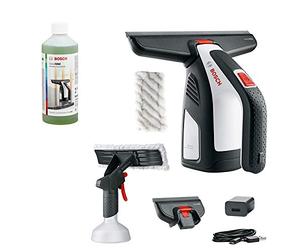 Bosch GlassVAC - Limpiador de cristales a batería con accesorios (3.6 V, 2.0 Ah, batería incluida) + Bosch Detergente de limpieza para GlassVAC (para superficies de vidrio y no porosas, 500 ml)