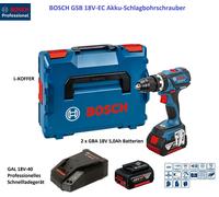 BOSCH GSB 18V-EC Taladro de percusión a batería 2 x 18V 5,0Ah L-MALETÍN carga...