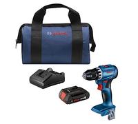 BOSCH GSR18V-400B12 - Kit de taladro/destornillador compacto de 18 V sin escobillas de 1/2 pulgada con (1) batería Slimpack de 2.0 Ah