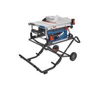 BOSCH GTS15-10 Sierra de mesa portátil de 10 pulgadas con soporte de ruedas de elevación de gravedad, capacidad de rasgado de 15 amperios, 32-1/8 pulgadas