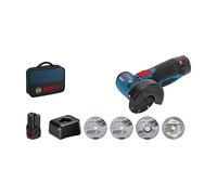 Bosch GWS 12V-76 Professional Amoladora Angular Inalámbrica 12V, 19500 RPM, Disco 7.6 cm, 2 Baterías de Iones de Litio de 2 Ah, 700 g, Mango Antivibración