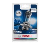 Bosch H4 Pure Light, Lámpara Halógena para Faro Delantero, 12 V 60/55 W, Calidad Original - Casquillo Tipo P43t - Recambio de Luz para Coche, Paquete de 1 Lámpara