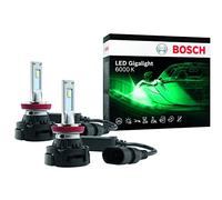 Bosch ~H8/~H11/~H16 LED Gigalight - faros delanteros para automóviles - 12 V 30 W, blanco frío 6000 K - juego de 2 bombillas LED - solo para uso todoterreno
