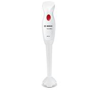 Bosch Hausgeräte Batidora de mano CleverMixx MSM14000, pie batidor extraíble, mango ergonómico, carcasa ligera, cuchillo de 4 hojas, fácil limpieza, 400 W, blanco/rojo