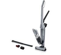 Bosch Hausgeräte Flexxo 2 en 1 Serie 4 BBH3K2801 - Aspiradora inalámbrica de mano sin bolsa, alta potencia de succión, larga duración, boquilla con iluminación LED, todo tipo de suelos, color plateado