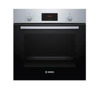 Bosch HBF133BR0 Serie 2 - Horno empotrado (60 x 60 cm, EcoClean Direct, 3D para hornear aire caliente en 3 niveles, pantalla LED, calentamiento rápido, protección para niños, color negro