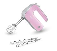 Bosch Hogar Styline MFQ4 - Batidora de repostería, Varillas batidoras FineCreamer, garfios amasadores, Colores Rosa Pastel/Plata, Rosa, 500 W