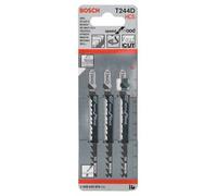 BOSCH Hoja de sierra para sierra alternativa T 244 D Speed para Madera (3 uds) 2608630879