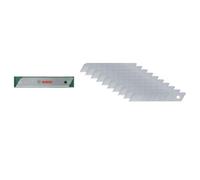 Bosch Hojas segmentadas 18 mm, 10 piezas (accesorios cúter hoja segmentada/cúter; acero SK5 alta calidad; tamaño hoja 18 mm; 7 partes segmentadas; estuche)