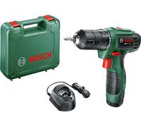 Bosch Home and Garden 06039A210A EasyDrill 1200 - Atornillador con batería de litio 12V 1,5 Ah en maletín (con punta doble, luz de trabajo, dos velocidades 11/20 Nm y par giro 15+1)