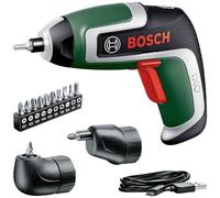Bosch Home and Garden Atornillador a batería compacto IXO, 7.ª generación; 3.6 V; 2.0 Ah; 5.5 Nm; set incluye accesorios de atornillado en ángulo y excéntricos; con cable micro USB
