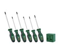 Bosch Home and Garden Juego de 6 destornilladores Premium con magnetizador (6 acero extra duro S2 para bricolaje; empuñadura suave antivibración; punta magnética; desmagnetizador)