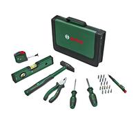 Bosch Home and Garden Juego de herramientas manuales universales de 25 piezas (kit de herramientas versátil para uso general DIY en el hogar; alicates combinados; cinta métrica; nivel de burbuja,