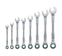 Bosch Home and Garden juego de llaves de trinquete combinadas, 8 piezas, optimo rendimiento y comodidad, de calidad y resistentes a la corrosión, indicación del tamaño codificada por colores