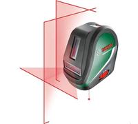 Bosch Home and Garden láser líneas cruzadas UniversalLevel 3 + barra telescópica (3 líneas, incl. línea vertical a 90° para una cruzada en techo y punto de plomada alineación precisa, caja cartón)
