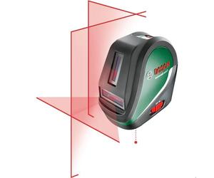 Bosch Home and Garden láser líneas cruzadas UniversalLevel 3 + barra telescópica (3 líneas, incl. línea vertical a 90° para una cruzada en techo y punto de plomada alineación precisa, caja cartón)