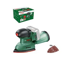 Bosch Home and Garden multilijadora a batería EasySander 18V-8 (sin batería; sistema de 18 voltios; para bricolaje en madera; con 3 hojas lijado y 20 papeles lija; embalaje cartón) - Edición Amazon