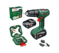 Bosch Home and Garden taladro percutor a batería EasyImpact 18V-40 (2x batería de 2,0 Ah, sistema de 18 V, set de destornilladores y brocas para madera, piedra y metal de 34 piezas, en caja)