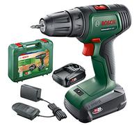 Bosch Home and Garden UniversalDrill Taladro y Atornillador a Batería, 18V, 2 Baterías, Sistema de 18 V, en Maletín, Color Verde