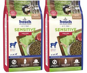 Bosch HPC Sensitive Cordero y arroz | Alimento seco para Perros nutricionalmente sensibles de Todas Las Razas | 1 x 1 kg (Paquete de 2)