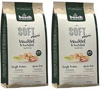 Bosch HPC Soft Mini Quail & Potato | Alimento Semi-húmedo para Perros Adultos de Razas pequeñas | Monoproteico | Sin Cereales | 1 x 1 kg (Paquete de 2)