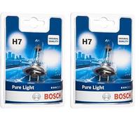 Bosch Incandescente H7 Pure Light Lámpara para faros, 12 V 55 W PX26d, Lámpara x1, Blanco (Paquete de 2)