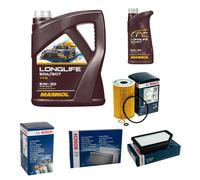 BOSCH Inspección Set 6L MANNOL LONGLIFE 504/507 5W-30 Para KIA Soul II PS 1.6