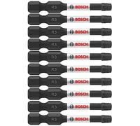 BOSCH ITSQ32B Paquete de 10 puntas de destornillador de impacto cuadradas #3 para destornillador de impacto
