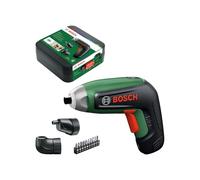 Bosch IXO8 atornillador a batería (incl. adaptadores angular y excéntrico, set de 10 puntas y batería, en caja de almacenaje)