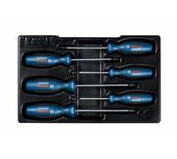 Bosch Professional - Juego 6 destornilladores Torx (puntas T10, T20, T25, T30, T40, T75, acero S2, en caja con bandeja de L-BOXX)