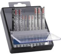 Bosch Juego de 10 hojas de sierra de calar Pro Hardwood and Laminate (para madera dura, parqué, longitud 83 mm, accesorio profesional)