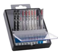 Bosch Juego de 10 hojas de sierra de calar Pro Wood and Metal (para chapa de acero, madera dura, longitud de 100 mm, accesorio profesional)