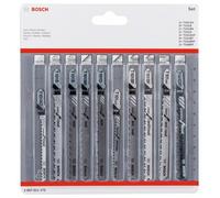 Bosch Professional Set de Hojas de sierra de calar 10 uds Clean (para madera y laminado, accesorios para sierras de calar con vástago en T)